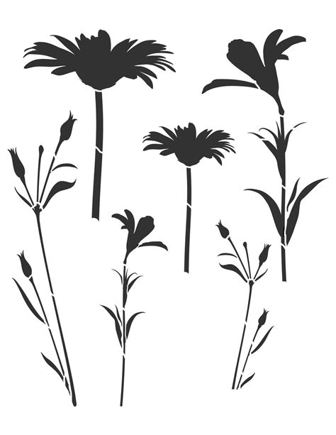 flower silhouette free|floral silhouette free download.